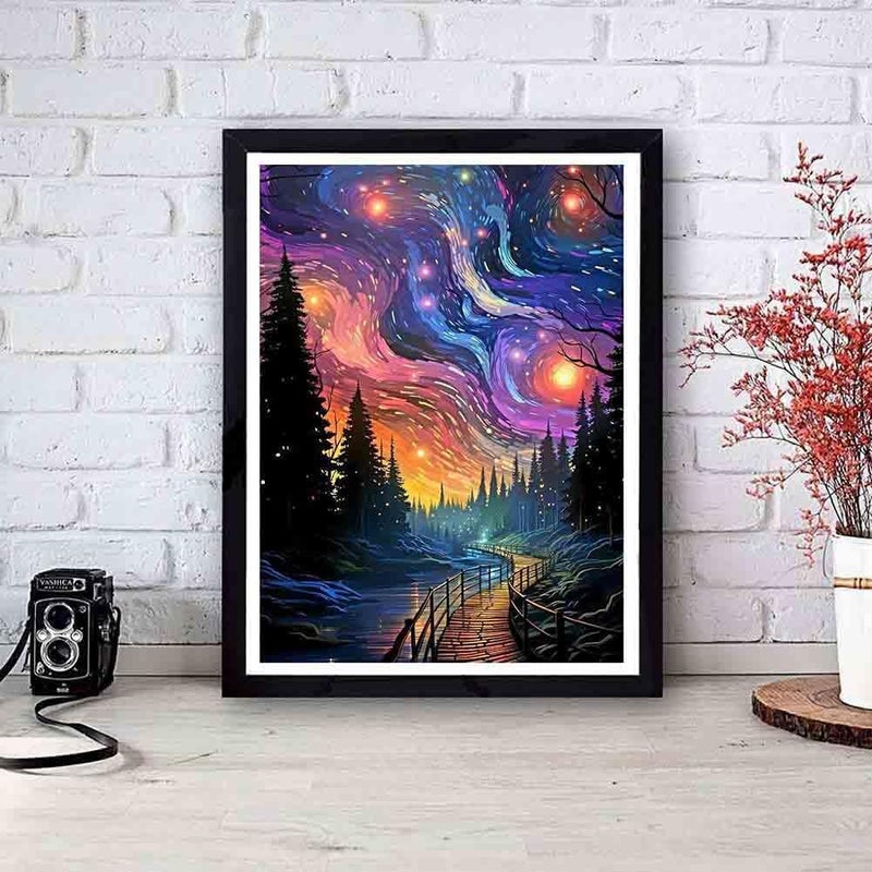 Tiwabb Stamped Cross Stitch Kits for Adults - Starry Night Scene Embroidery Kits for Beginners Adults,11 CT Patterns Dimensions Counted Cross Stitch Kits for Arts Craft Kits 12x16 inch - Image 3
